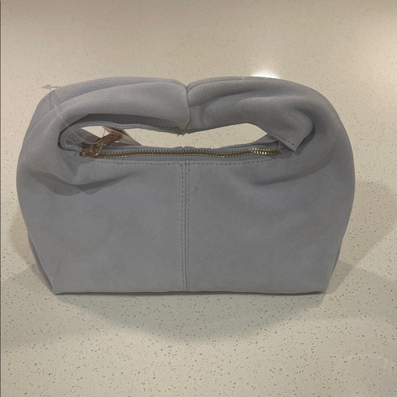 Aqua Dusty Blue Suede Bag Brand New - Picture 2 of 4